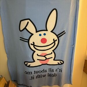 Happy Bunny Thin Fleece Blanket „It’s All About Me Deal With It” Jim Benton 90’s